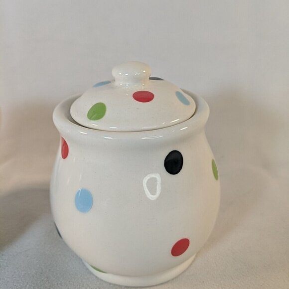 Spode Baking Days Multicolor Polka Dot Creamer and Sugar Set Ceramic 2007-A9 - Picture 5 of 13